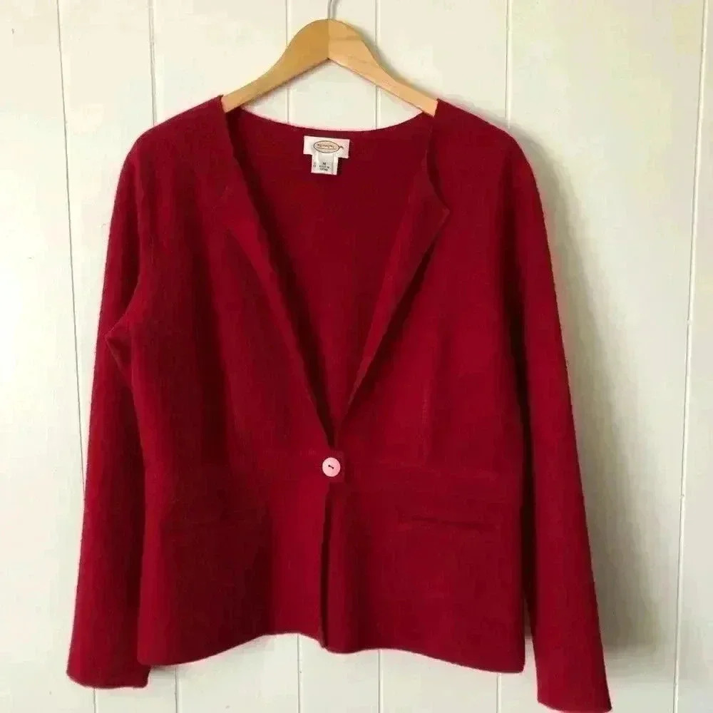 Talbots Women’s One Button Wool Jacket Cardigan Size M